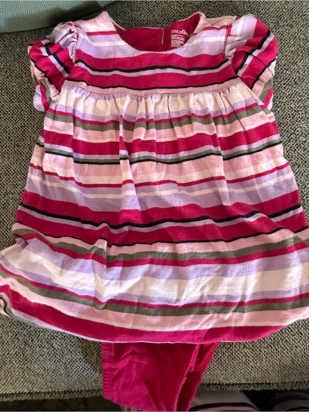 GAP Pink, Lavender & Green Striped Casual Dress Set